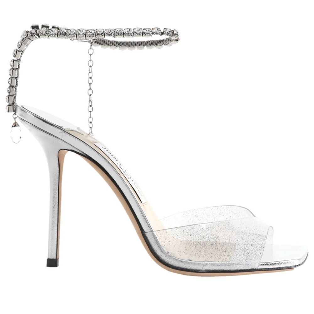 Jimmy Choo Saeda 100 Embellished High Heel Sandals size 39